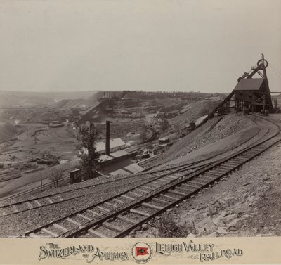 Knickerbocker Colliery lähellä Shenandoahia, Lehigh Valley Railroad tekijältä William H. Rau