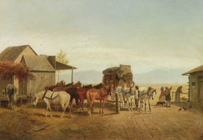 California Stagecoach Halt, 1875 tekijältä William Hahn