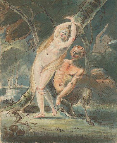 Amymone irrallisen satyyrin kanssa, 1770-80. tekijältä William Hamilton