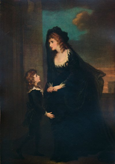 Rouva Siddons ja hänen poikansa Isabellan tragediassa, 1784, 1935 tekijältä William Hamilton