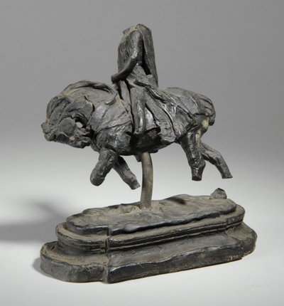 Maquette Edward I:n hevospatsaalle, n. 1893 (muovailuvaha) tekijältä William Hamo Thornycroft