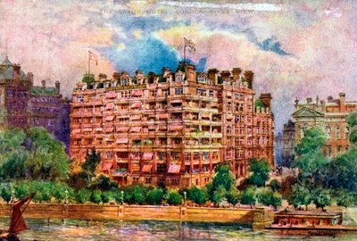 Savoy-hotelli Thames-joelta nähtynä, Lontoo, 1905. tekijältä William Harold Oakley