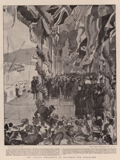 Hänen Majesteettinsa lähdössä Holyheadiin Kingstowniin tekijältä William Hatherell