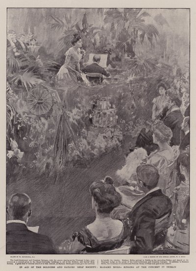 Aid of the Soldiers and Sailors Help Society, Madame Melba laulaa konsertissa Dublinissa tekijältä William Hatherell