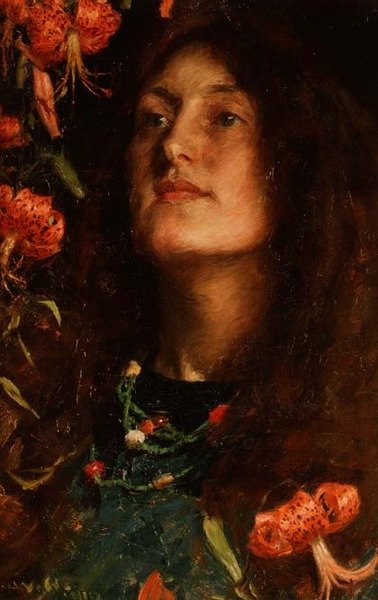 Taiteilijan vaimon Emily Hatherellin muotokuva. tekijältä William Hatherell