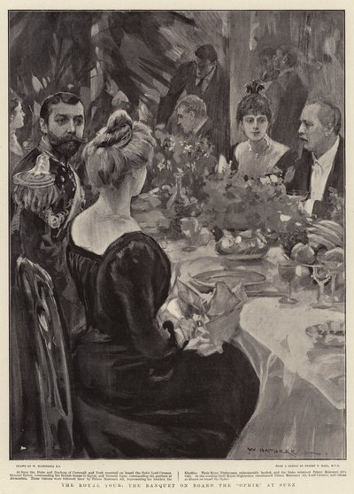 Kuninkaallinen kiertue, juhlat Ophir-laivalla Suezissa tekijältä William Hatherell