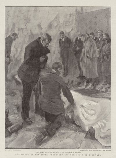 Liner Moheganin hylky Cornwallin rannikolla tekijältä William Hatherell