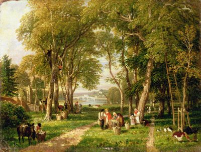 Walnut Gathering Petershamissa, lähellä Richmond Bridgeä tekijältä William Havell