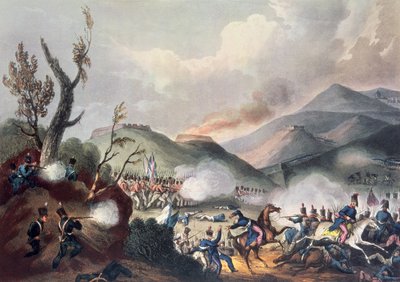 Busacon taistelu, 27. syyskuuta 1810, kaiverrus Thomas Sutherland (s. 1785) tekijältä William Heath
