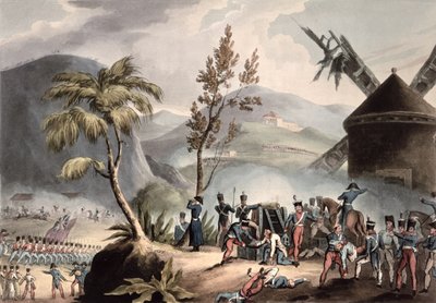 Roleian taistelu, 17. elokuuta 1808, kaiverrus Thomas Sutherland (b.c.1785) (akvatinta) tekijältä William Heath