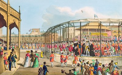 Yrjö IV:n kruunauskulkue, 1821 (akvatinta) tekijältä William Heath