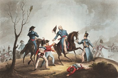 Sir John Mooren (1761-1809) kuolema 17. tammikuuta 1809, James Jenkinsin teoksesta The Martial Achievements of Great Britain and her Allies from 1799-1815, kaiverrus Thomas Sutherland (s.1785) tekijältä William Heath