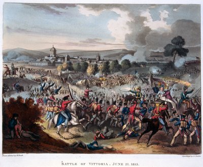 Lord Wellington (1769-1852) saapumassa Salamancaan, kuvitus Dr. Syntaxin kerronnalliseen runoon, 1818 (värillinen akvatinta) tekijältä William Heath