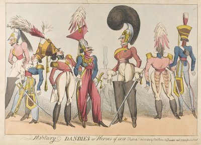 Sotilashenkilöt tai vuoden 1818 sankarit, 1818 (värillinen etsaus) tekijältä William Heath