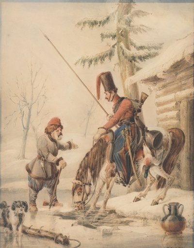 Venäläiset kasakat venevajassa Donin rannalla tekijältä William Heath