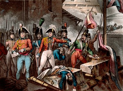 Wellingtonin herttua Ciudad Rodrigon vallassa, Espanja, niemimaan sota, 1812 c1818. tekijältä William Heath