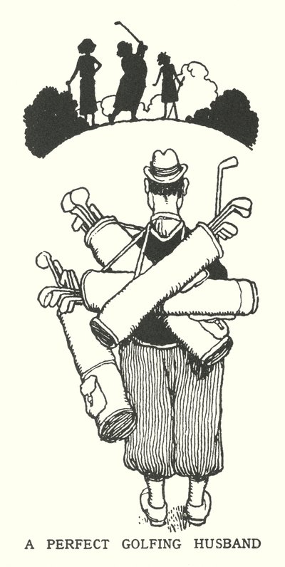 Täydellinen golfaviomies (litho) tekijältä William Heath Robinson
