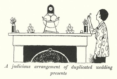 Järkevä järjestely monistetuista häälahjoista (litho) tekijältä William Heath Robinson