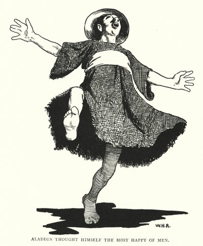 Aladdin piti itseään onnellisimpana miehistä (kaiverrus) tekijältä William Heath Robinson