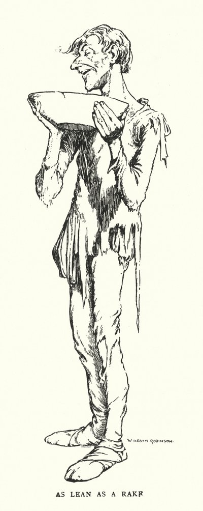 Laiha kuin harava (litho) tekijältä William Heath Robinson
