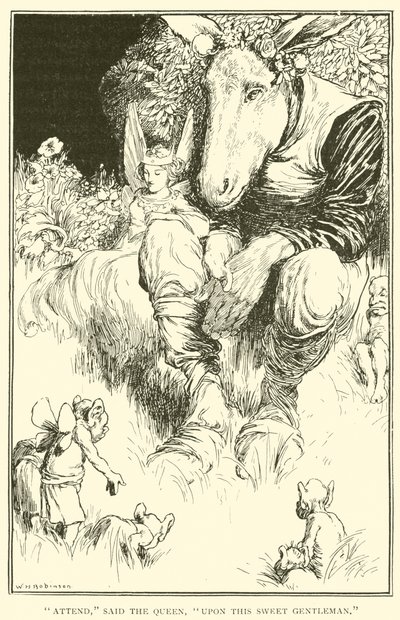 Osallistukaa, sanoi kuningatar, tämän suloisen herrasmiehen luona tekijältä William Heath Robinson