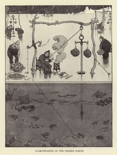 Simpukka-keihäs jäissä pohjoisessa tekijältä William Heath Robinson