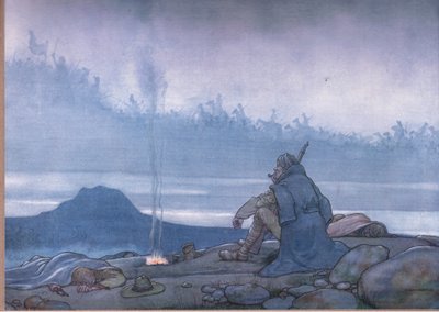 Seuratkaa perässä, seuratkaa perässä, sillä sato on ommeltu. tekijältä William Heath Robinson