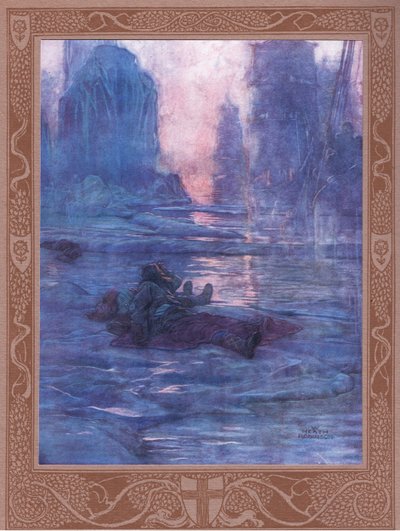 Seuratkaa meitä - odotamme kadonneiden polkujen varrella. Odotamme monien askelten ääniä, joukkojen askelia. tekijältä William Heath Robinson