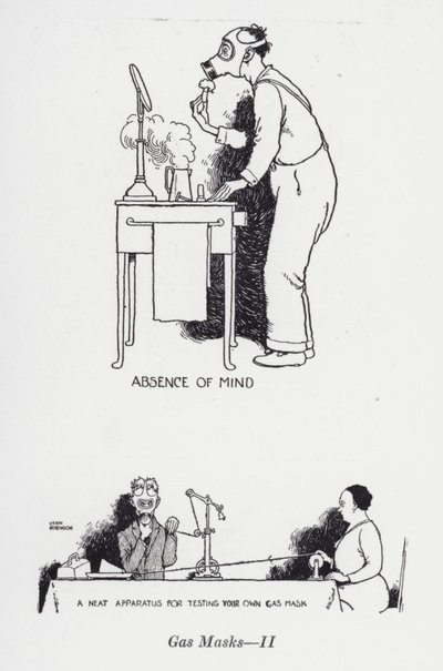 Kaasunaamarit – II (litho) tekijältä William Heath Robinson