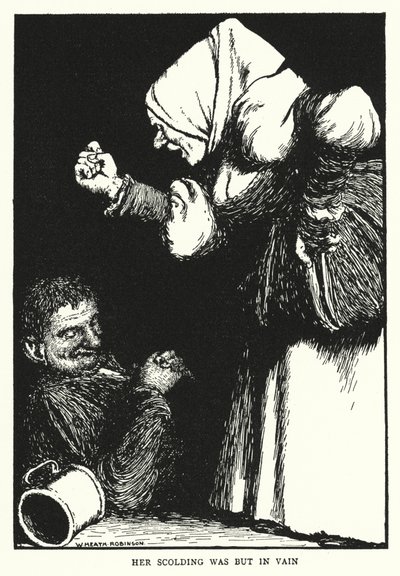 Hänen moittimisensa oli mutta turhaa (litho) tekijältä William Heath Robinson