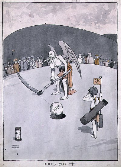 "Holed Out", kuvitus elokuvasta "The Bystander" tekijältä William Heath Robinson