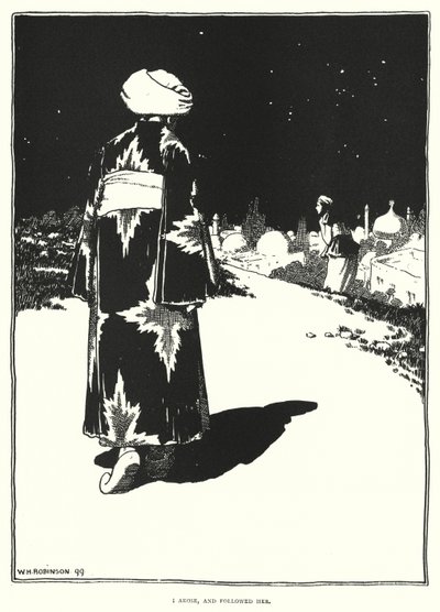 Nousin ja seurasin häntä (kaiverrus) tekijältä William Heath Robinson