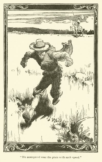 Kuvitus Don Quijotelle (litho) tekijältä William Heath Robinson