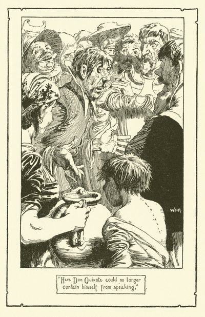 Kuvitus Don Quijotelle (litho) tekijältä William Heath Robinson