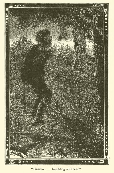 Kuvitus Don Quijotelle (litho) tekijältä William Heath Robinson