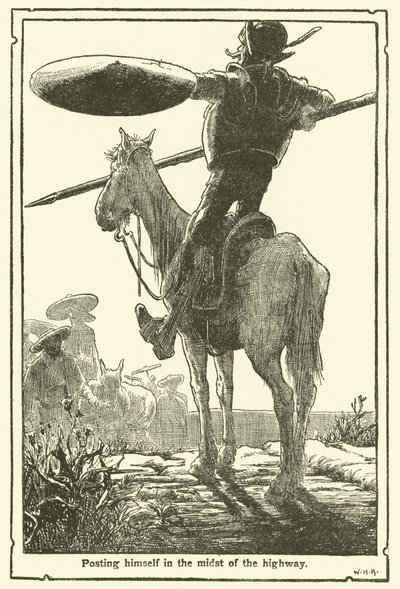 Kuvitus Don Quijotelle (litho) tekijältä William Heath Robinson