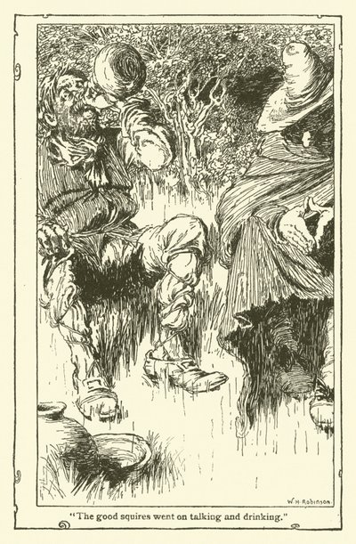 Kuvitus Don Quijotelle (litho) tekijältä William Heath Robinson