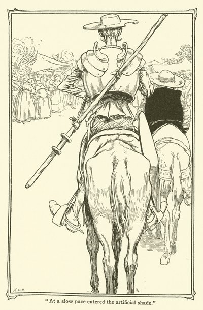 Kuvitus Don Quijotelle (litho) tekijältä William Heath Robinson