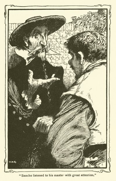Kuvitus Don Quijotelle (litho) tekijältä William Heath Robinson