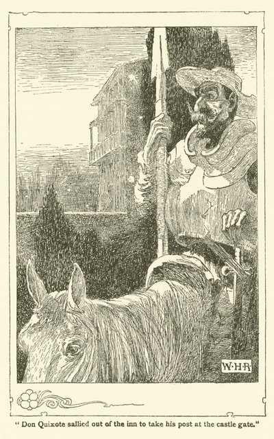 Kuvitus Don Quijotelle (litho) tekijältä William Heath Robinson