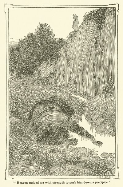 Kuvitus Don Quijotelle (litho) tekijältä William Heath Robinson