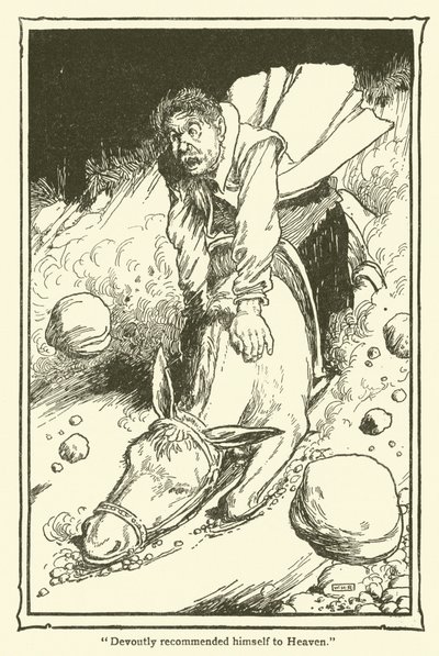 Kuvitus Don Quijotelle (litho) tekijältä William Heath Robinson