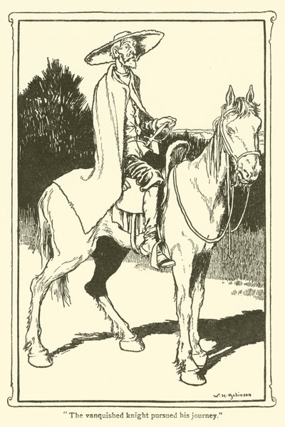 Kuvitus Don Quijotelle (litho) tekijältä William Heath Robinson