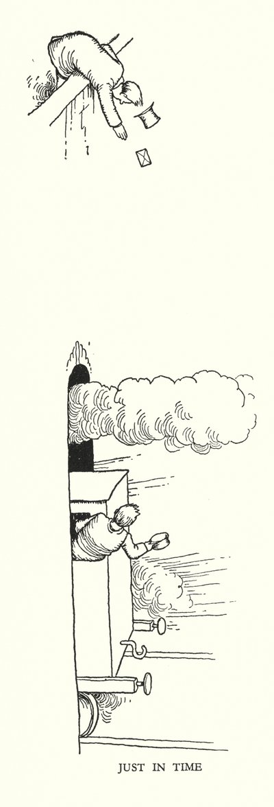 Kuvitus Railway Ribaldrylle, W Heath Robinson (litho) tekijältä William Heath Robinson