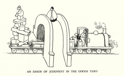 Kuvitus Railway Ribaldrylle, W Heath Robinson (litho) tekijältä William Heath Robinson