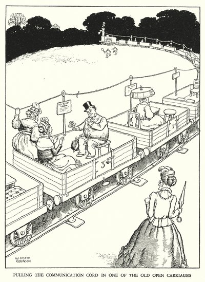 Kuvitus Railway Ribaldrylle, W Heath Robinson (litho) tekijältä William Heath Robinson