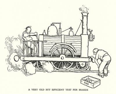 Kuvitus Railway Ribaldrylle, W Heath Robinson (litho) tekijältä William Heath Robinson