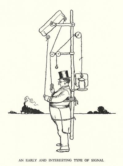 Kuvitus Railway Ribaldrylle, W Heath Robinson (litho) tekijältä William Heath Robinson