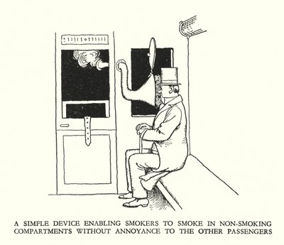 Kuvitus Railway Ribaldrylle, W Heath Robinson (litho) tekijältä William Heath Robinson