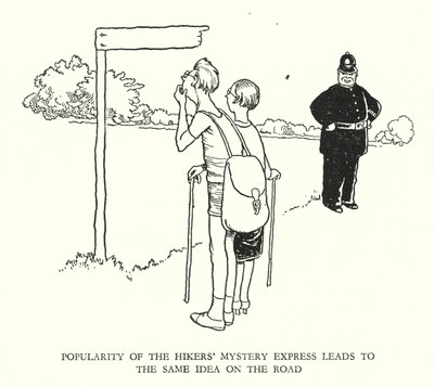 Kuvitus Railway Ribaldrylle, W Heath Robinson (litho) tekijältä William Heath Robinson